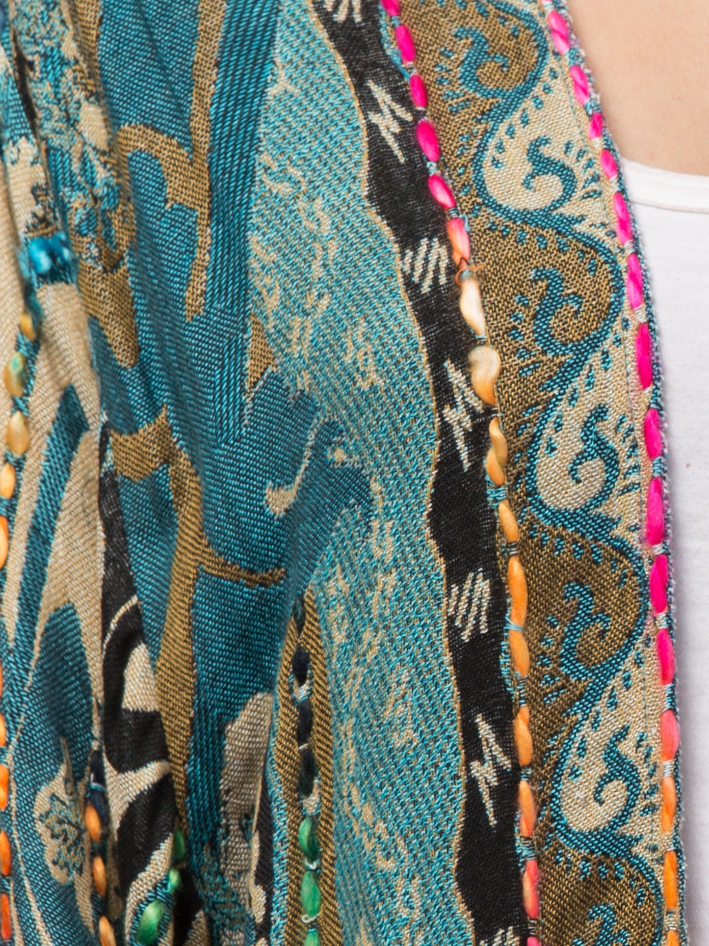 Tiffany Blue Thick Stitch Kimono Jacket
