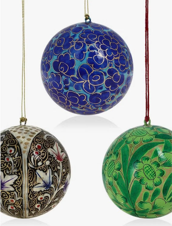 Assorted Hand Painted Organic Artisanal Holiday Ornaments